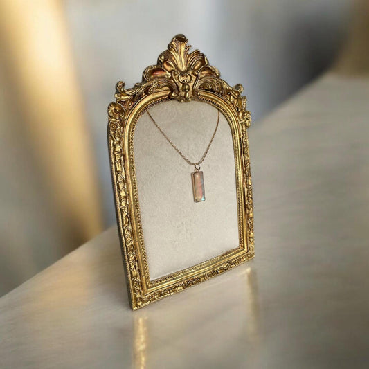 Natural Paua Shell Pendant Necklace - Gold Plated Brass on Stainless Steel Snake Chain, Ocean-Inspired Jewelry, Minimalist Gift for Women