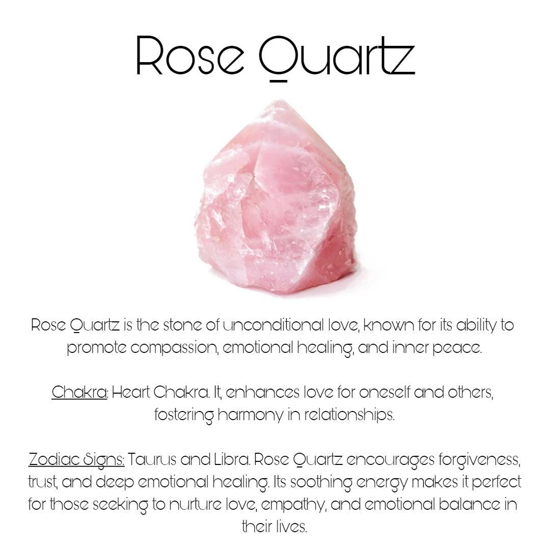 Rose Quartz Zodiac - Natural 12 mm Gemstone Bracelet