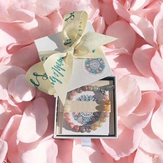 Sparkle Sunstone Bracelet with Silver Charms