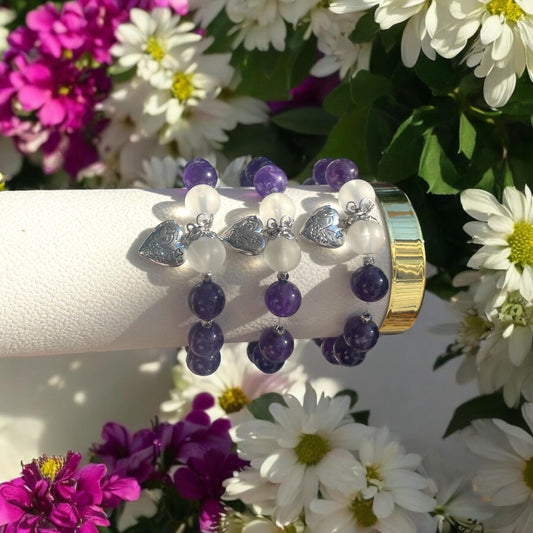 Amethyst Locket - Natural 10 mm Gemstone Bracelet