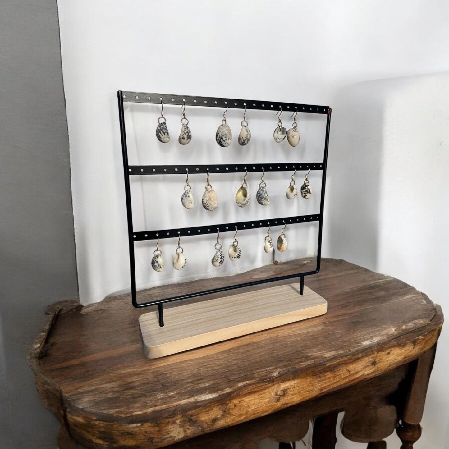 Handmade Natural Shell Earrings - 18k Gold Plated Fishhook, Ethically Sourced Egyptian Seashell Jewelry, Beach-Inspired Boho Earrings