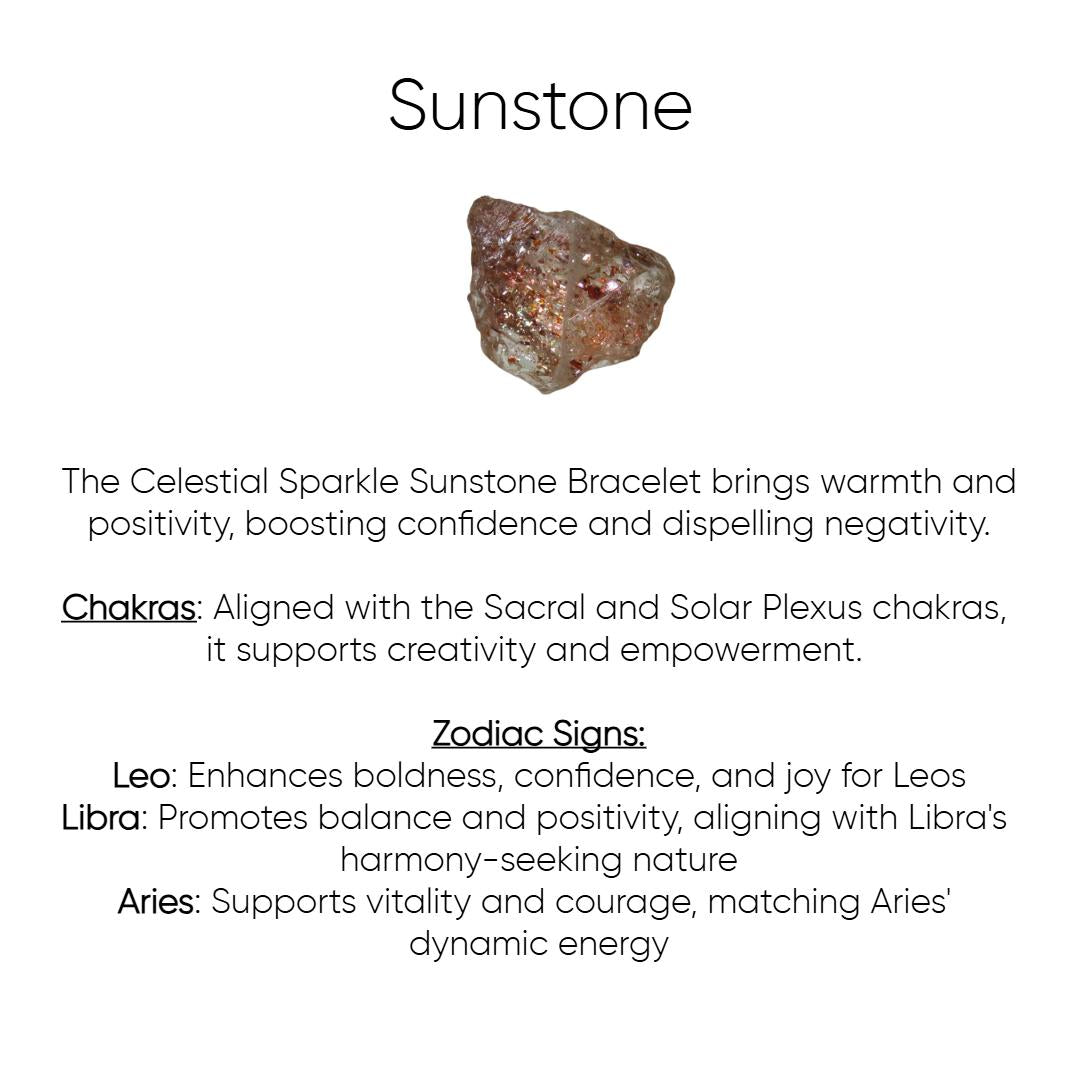 Sparkle Sunstone Bracelet with Silver Charms
