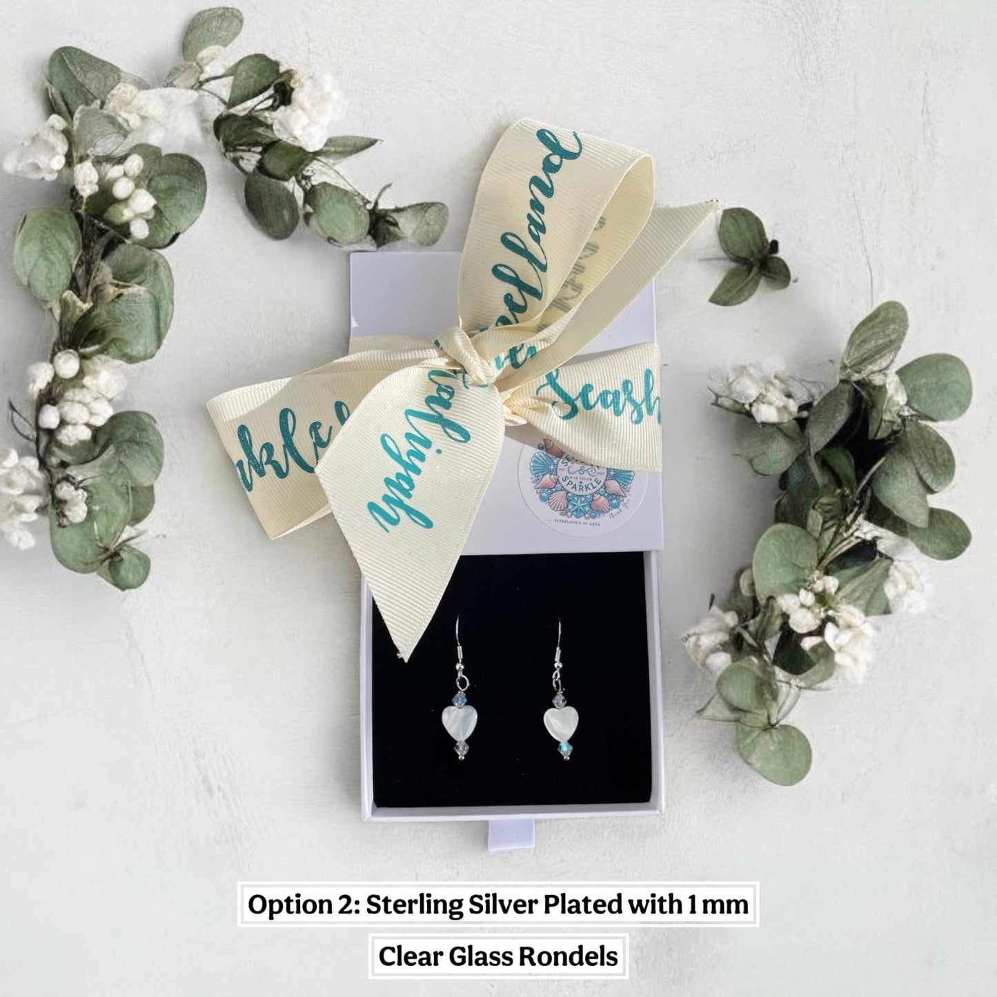 Shell Heart Dangle Earrings, 18k Gold Plated or Sterling Silver Plated, Valentine’s Gift for Her
