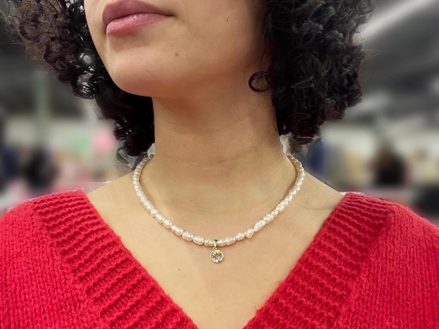 Customizable Freshwater Pearl Necklace with 18k Gold-Plated Charm – Dainty, Elegant, Handmade Jewelry
