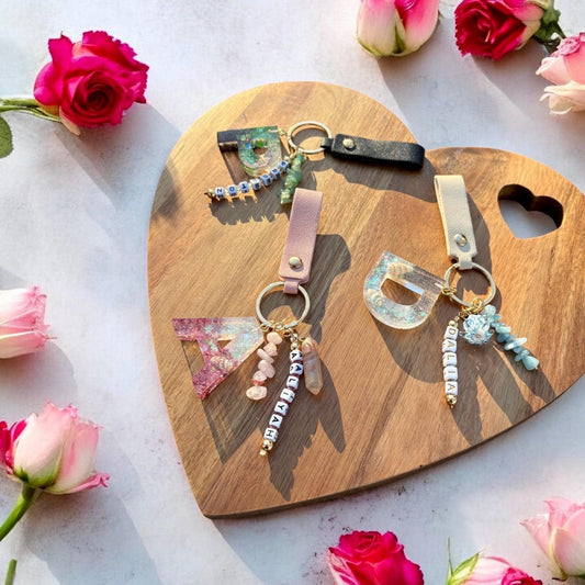 Custom Name Resin Letter Keychain – Gift for Her
